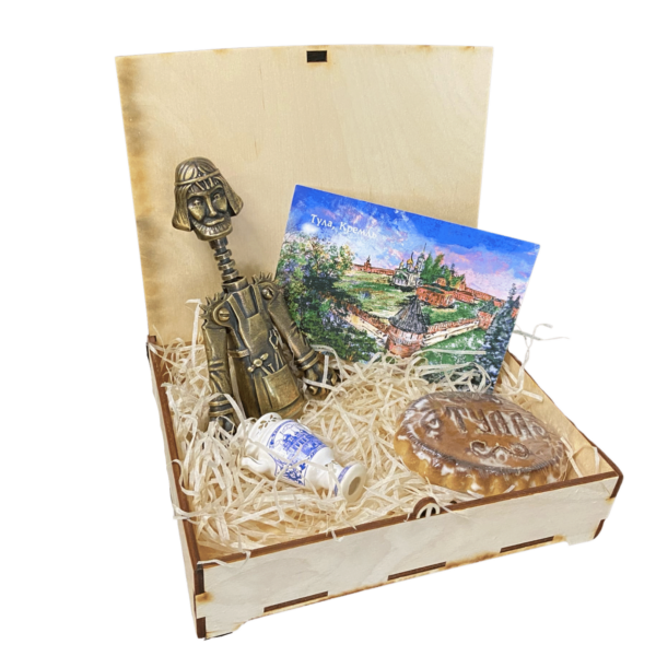 Подарочный набор Тульский мастер с латунным штопором ручной работы