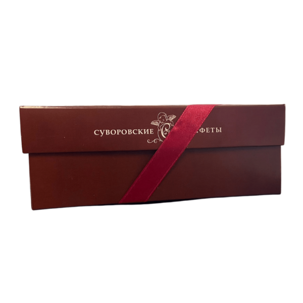 Суворовские конфеты Ассорти 400 г Подарочная мужская коробка вид сбоку